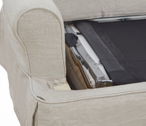 Sunset Trading Horizon Slipcovered Sleeper Sofa with Reversible Chaise| Light Gray 