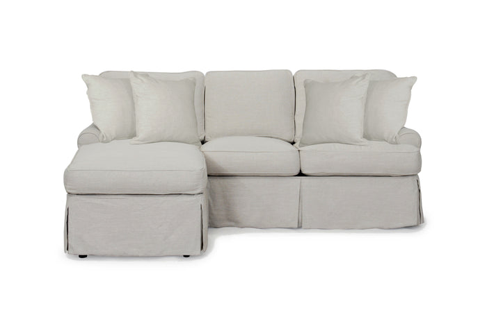 Sunset Trading Horizon Slipcovered Sleeper Sofa with Reversible Chaise| Light Gray 