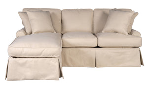 Sunset Trading Horizon Slipcovered Sleeper Sofa with Reversible Chaise| Performance Fabric | Tan