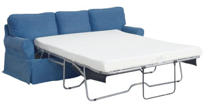 Sunset Trading Horizon Slipcovered Sleeper Sofa with Reversible Chaise| Indigo Blue 