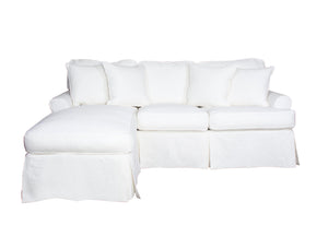 Sunset Trading Horizon Slipcovered Sleeper Sofa with Reversible Chaise | Warm White 