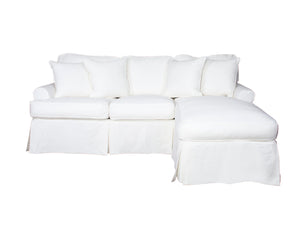Sunset Trading Horizon Slipcovered Sleeper Sofa with Reversible Chaise | Warm White 