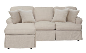 Sunset Trading Horizon Slipcovered Sleeper Sofa with Reversible Chaise| Linen 