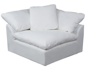 Sunset Trading Cloud Puff 3 Piece Slipcovered Modular Sectional Sofa | Performance Fabric | White 