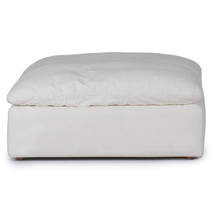 Sunset Trading Cloud Puff 6 Piece Slipcovered Modular Pitt Sectional Sofa | Performance Fabric | White 