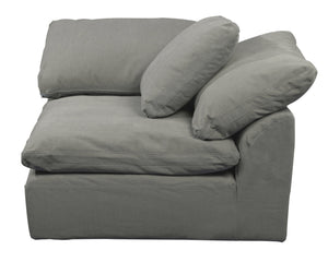 Sunset Trading Cloud Puff 4 Piece Slipcovered Modular Sectional Sofa | Performance Fabric | Gray