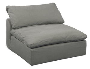 Sunset Trading Cloud Puff 5 Piece Slipcovered Modular Sectional Sofa | Performance Fabric | Gray