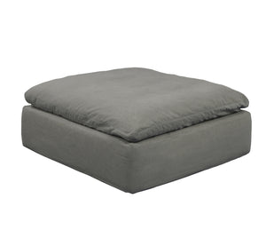 Sunset Trading Cloud Puff Square Modular Ottoman Slipcover | Performance Fabric | Gray