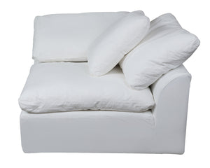 Sunset Trading Cloud Puff Slipcovered Arm Chair| Modular Corner Sofa Sectional | Performance Fabric | White 