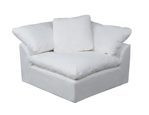 Sunset Trading Cloud Puff Slipcovered Arm Chair| Modular Corner Sofa Sectional | Performance Fabric | White 