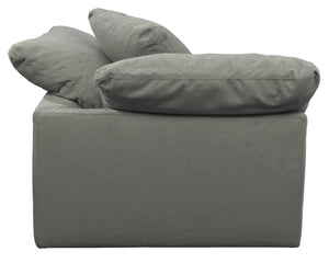 Sunset Trading Cloud Puff Sofa Sectional Modular Arm Chair Slipcover | Performance Fabric | Gray