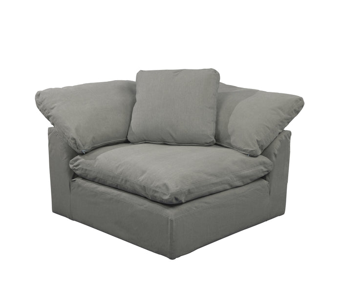 Sunset Trading Cloud Puff Slipcovered Arm Chair| Modular Corner Sofa Sectional | Performance Fabric | Gray