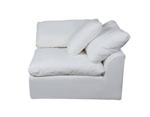 Sunset Trading Cloud Puff Sofa Sectional Modular Arm Chair Slipcover | Performance Fabric | White 