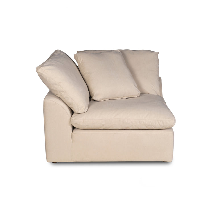 Sunset Trading Cloud Puff Sofa Sectional Modular Arm Chair Slipcover | Performance Fabric | Tan