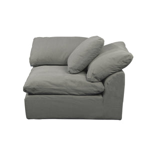 Sunset Trading Cloud Puff Sofa Sectional Modular Arm Chair Slipcover | Performance Fabric | Gray