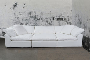 Sunset Trading Cloud Puff 3 Piece Modular Sofa Slipcover | Performance Fabric | White