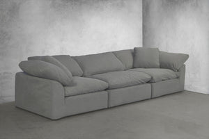 Sunset Trading Cloud Puff 3 Piece Modular Sofa Slipcover | Performance Fabric | Gray