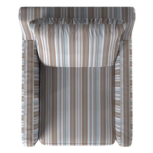 Sunset Trading Seaside Blue Striped Club Chair Slipcover | Performance Fabric | Box Cushion | Track Arm