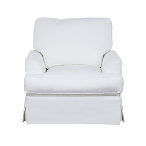 Sunset Trading Ariana 3 Piece Slipcovered Living Room Set | Sofa | Chair with Ottoman | Performance Fabric | White