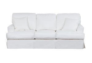 Sunset Trading Ariana Slipcovered Sofa | Stain Resistant Performance Fabric | White