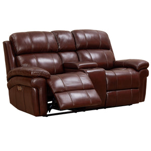 Sunset Trading Luxe Leather 3 Piece Reclining Living Room Set with Power Headrests