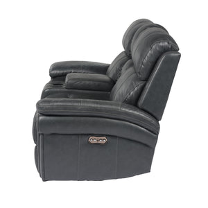 Sunset Trading Luxe Leather Reclining Loveseat with Power Headrest and Console