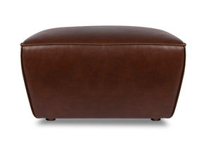 Sunset Trading Milan Leather Ottoman | Brown