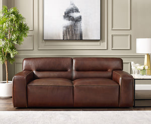 Sunset Trading Milan Leather 3 Piece Living Room Set | Sofa | Loveseat | Armchair | Brown