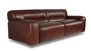 Sunset Trading Milan Leather 3 Piece Living Room Set | Sofa | Two Aviator Chairs with Chrome Arms | Brown