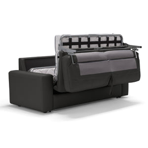 Sunset Trading Divine Leather Sofa Sleeper | 3 Seater Couch with Full Size Pull Out Mattress