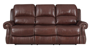 Sunset Trading Emerald 3 Piece Reclining Living Room Set with Power Headrests | USB | Cognac Brown