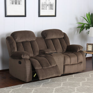 Sunset Trading Teddy Bear Reclining Loveseat with Console