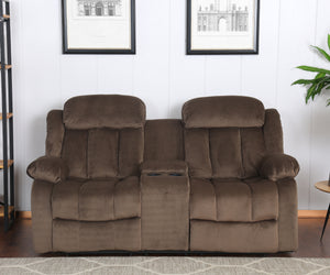 Sunset Trading Teddy Bear Reclining Loveseat with Console