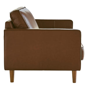 Sunset Trading Prelude 32" Wide Top Grain Leather Armchair | Chestnut Brown