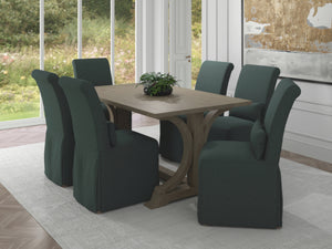 Sunset Trading Newport Slipcovered Dining Chair | Stain Resistant Performance Fabric