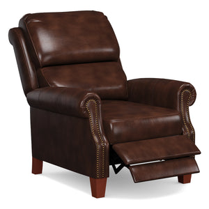 Sunset Trading Alexander Pushback Leather Recliner | Chocolate Brown