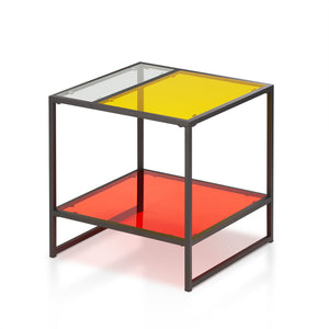 Maguire Multi-color Glass Top End Table