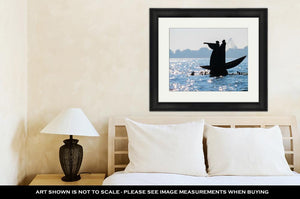 Framed Print, Monument To Dante And Virgil In The Venice Lagoon