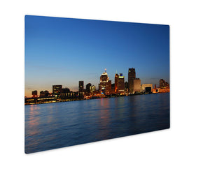 Detroit City Skyline At Night