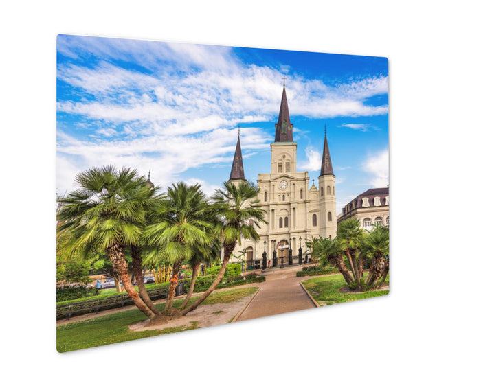 Metal Panel Print, New Orleans Louisianusat Jackson Square And St Louis Cathedral