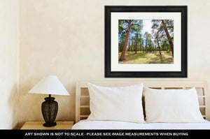 Framed Print, Pine Tree Forest In Grand Canyon Arizona