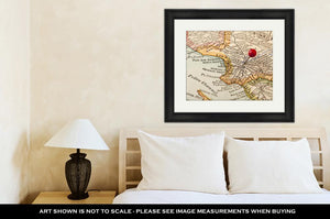 Framed Print, Los Angeles Vintage Map