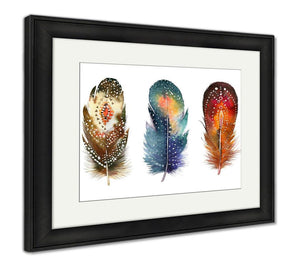 Hand Drawn Watercolor Feather Set